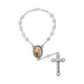  ST. CHRISTOPHER CRYSTAL GLASS BEAD AUTO ROSARY 